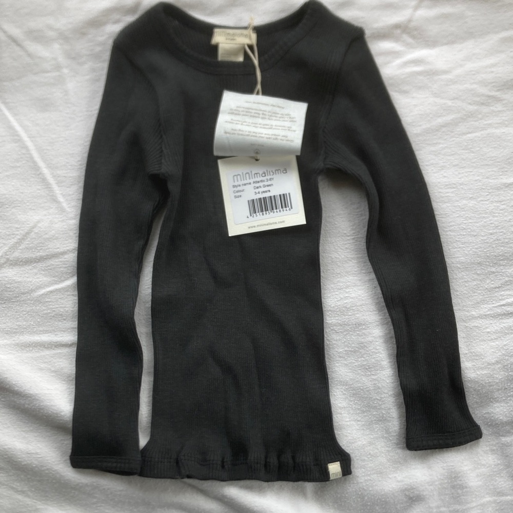 Dark green Long Sleeve Kids merino undershirt